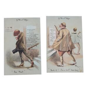 Milton Post Card Pelican Series Set of 2 England Antique 3.5 x 5.5 in Unposted